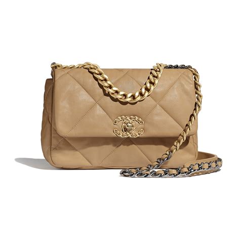 chanel beige stitched purse|chanel 19 dark beige.